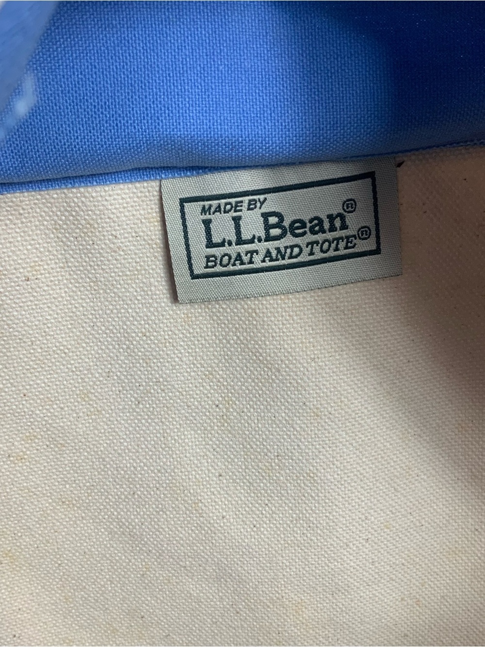 L.L. Bean Boat and Tote Extra Large XL Canvas Bag Zip Top Blue Heavy Duty - Picture 10 of 16